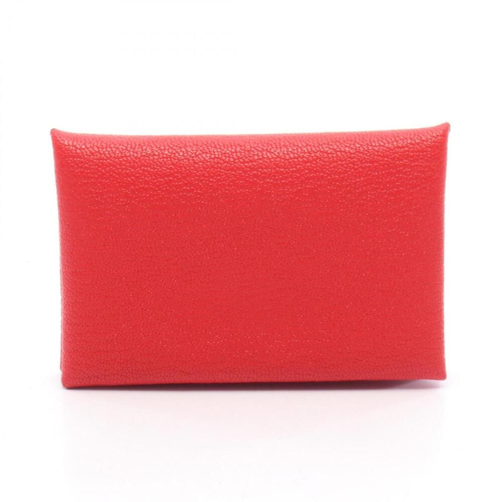 Hermes Calvi Verso Wallet - Coin Purse, Leather, Chevre Women's, Red